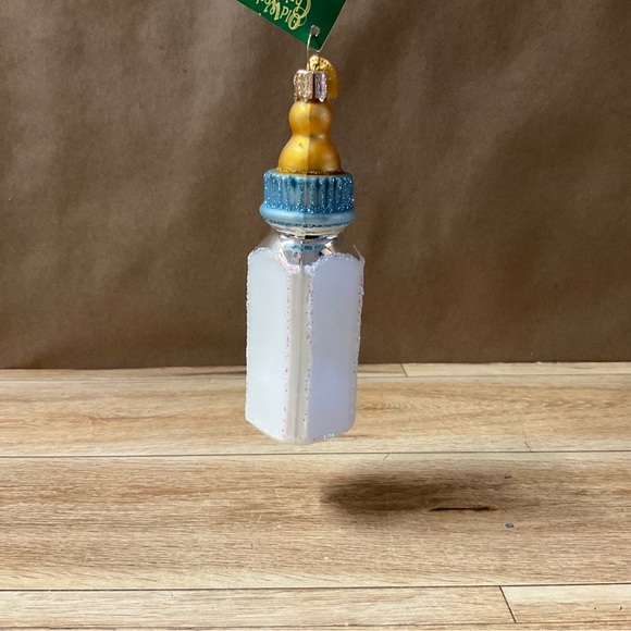 New! Old World Christmas Boy Baby Bottle Tree Ornament Glass Hanging Decoration - Picture 2 of 8